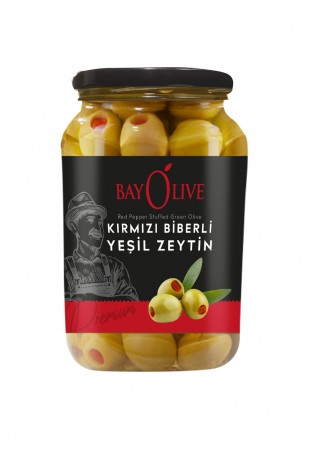 Bayolive Kırmızı Biberli Yeşil Zeytin 550 gr
