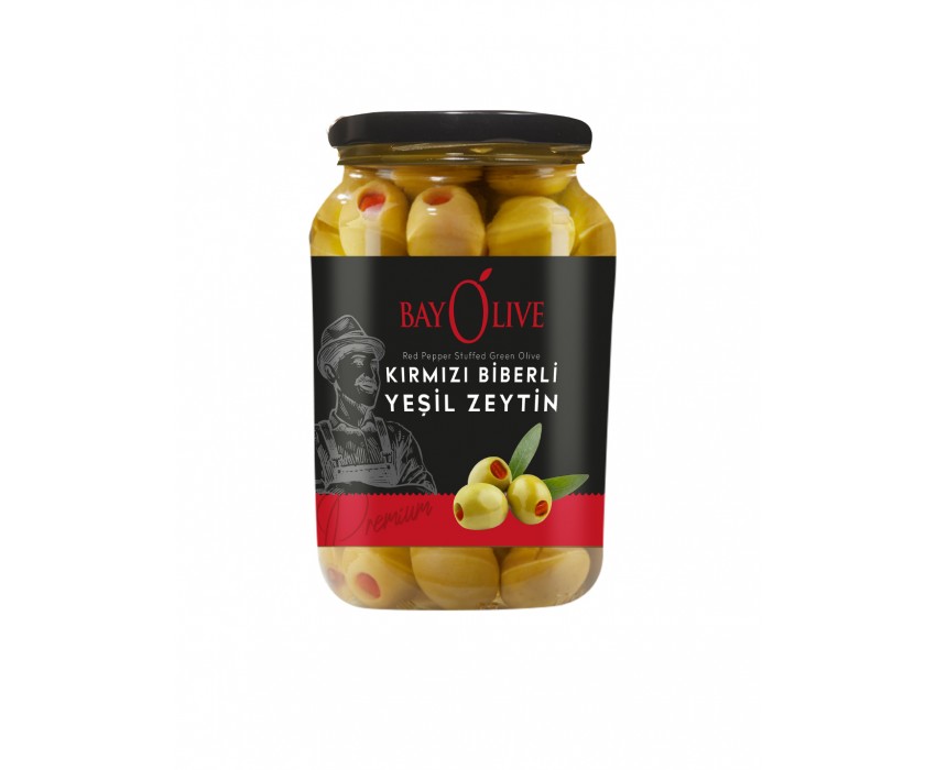 Bayolive Kırmızı Biberli Yeşil Zeytin 550 gr Bayolive Kırmızı Biberli Yeşil Zeytin 550 gr
