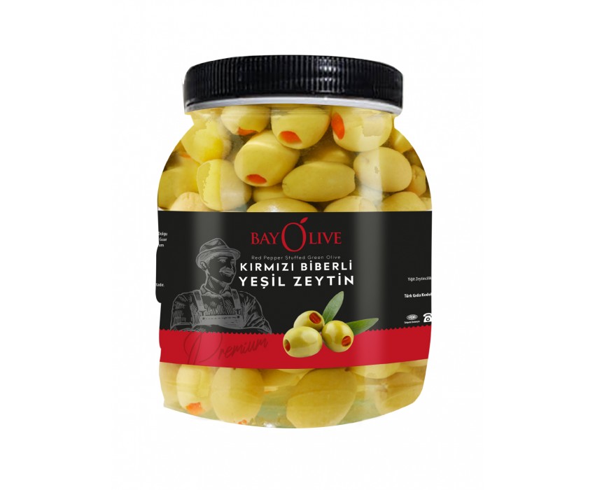 Bayolive Kırmızı Biberli Yeşil Zeytin 900 gr