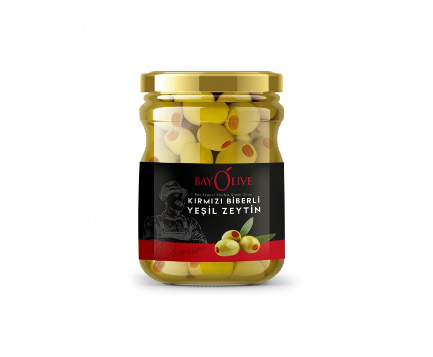 Bayolive Kırmızı Biberli Yeşil Zeytin 900 gr Bayolive Kırmızı Biberli Yeşil Zeytin 900 gr
